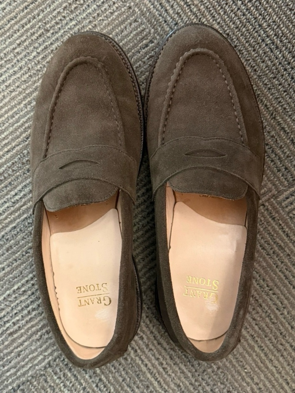 Grant Stone Men's Suede Penny Loafers — Brown